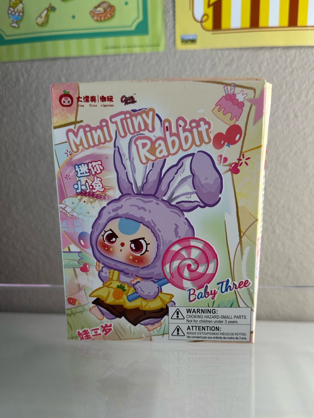 Mini Tiny Rabbit Baby Three Plush Toy - Lavender